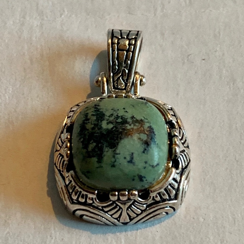 VTG JC Sterling Silver Natural Turquoise Pendant